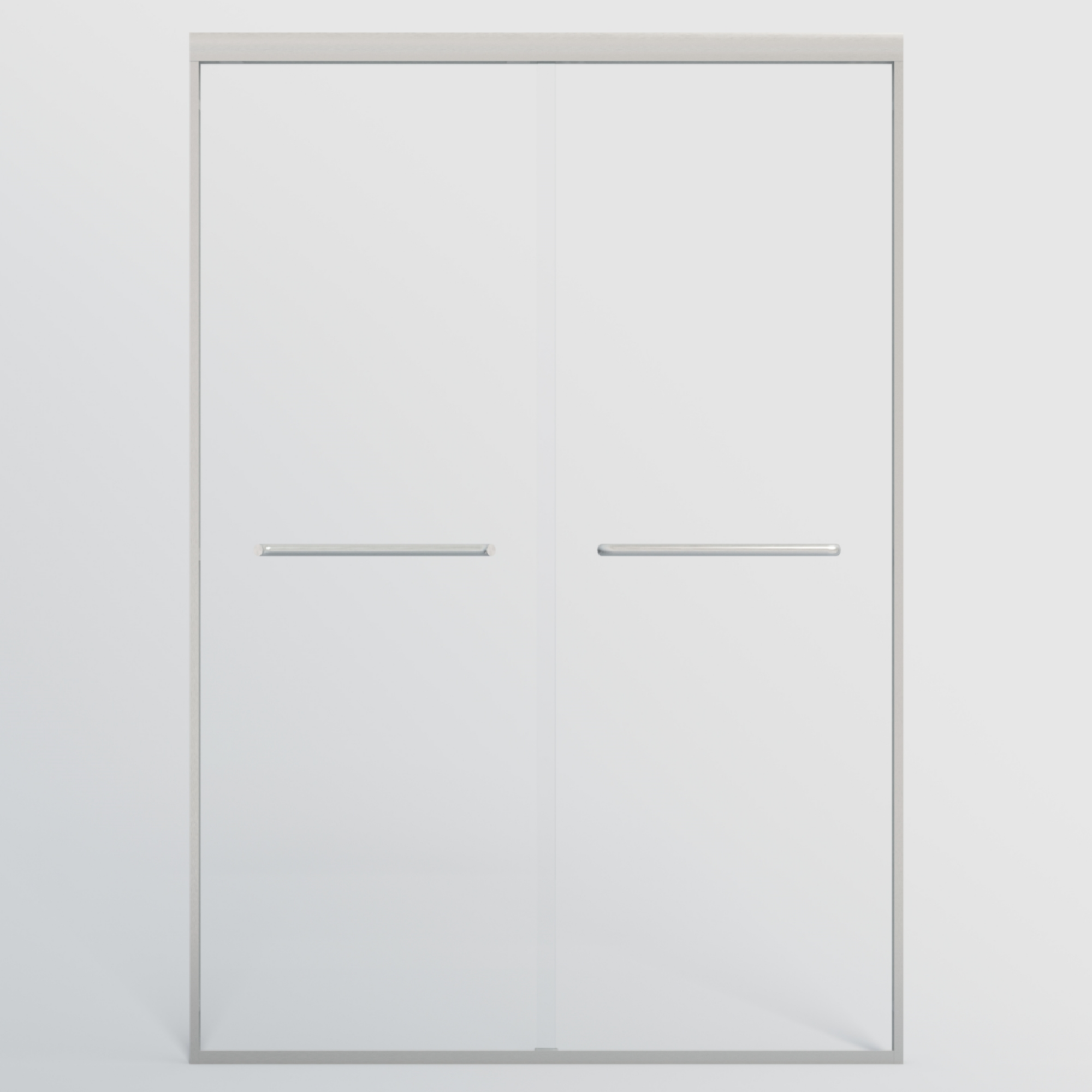 44–48" W x 72" H Double Sliding Semi-Frameless Shower Door, 1/4" Tempered Glass, Brushed Nickel