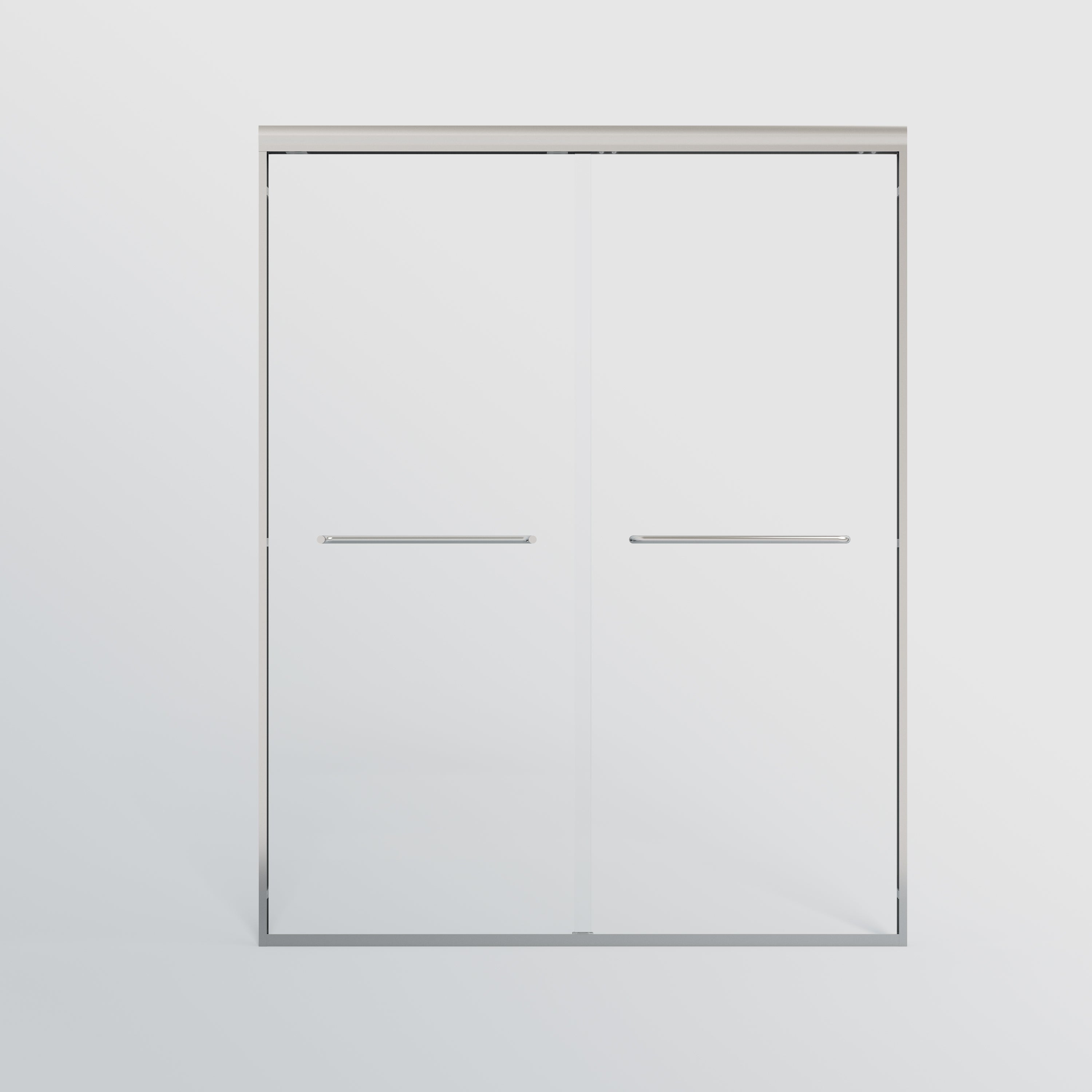 56–60 in. W x 72 in. H Semi-Frameless Double Sliding Shower Door, 1/4" Tempered Glass, Chrome