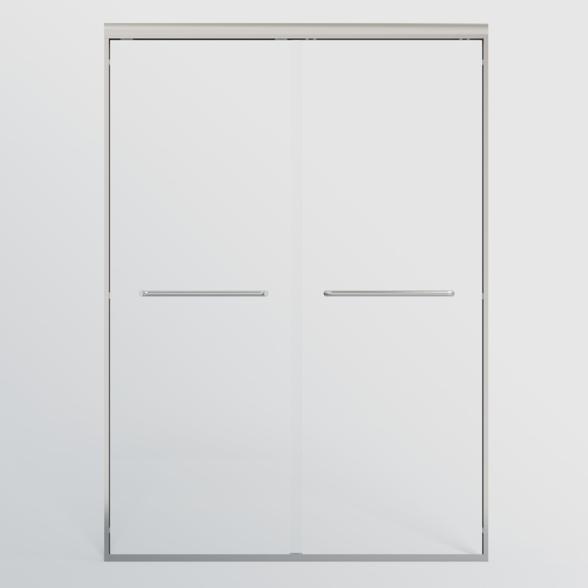 44–48" W x 72" H Double Sliding Shower Door, Semi-Frameless Bypass, 1/4" Tempered Glass, Chrome
