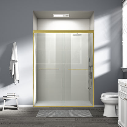 56" - 60" W x 72" H Semi-Frameless Double Sliding Shower Door, D03-60