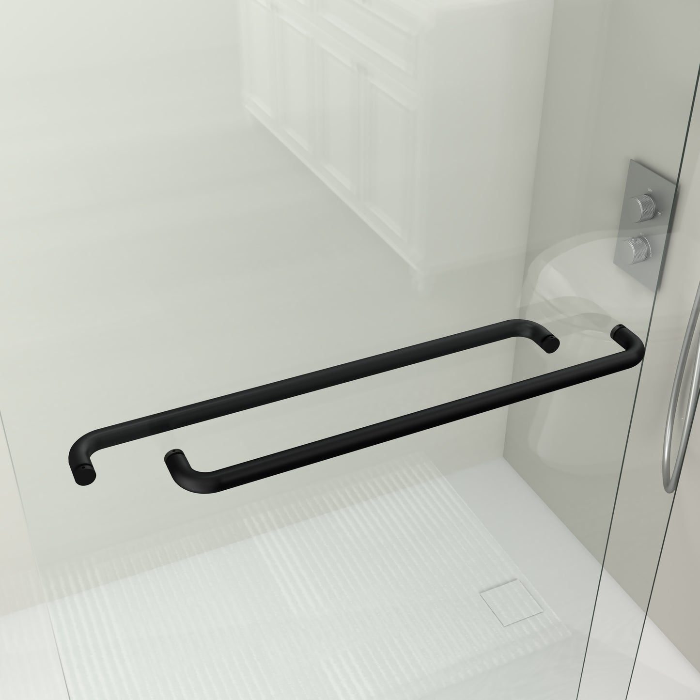 56" - 60" W x 72" H Semi-Frameless Double Sliding Shower Door, D03-60