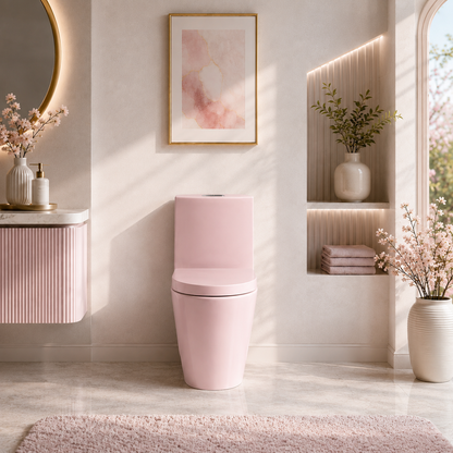 One-Piece Toilet T01, Dual Flush 1.1/1.6 GPF Matte Rose