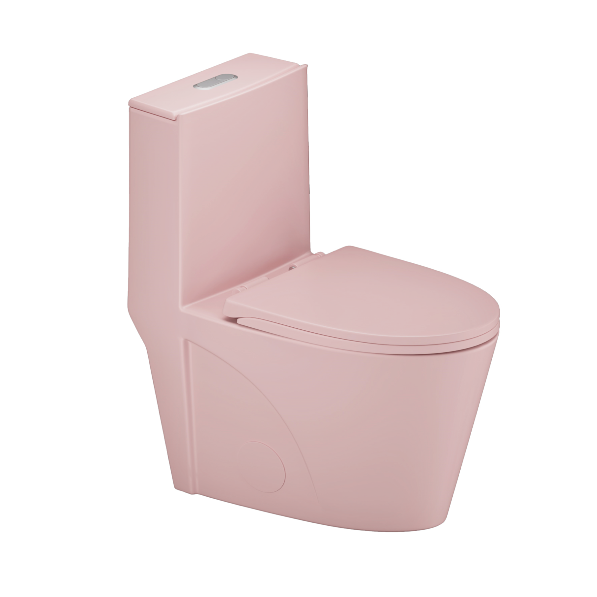 Dual-Flush Ceramic One-Piece Toilet 1.1/1.6 GPF, Water-Saving Elongated Comfort Height Bowl, Soft-Close Seat, Pink