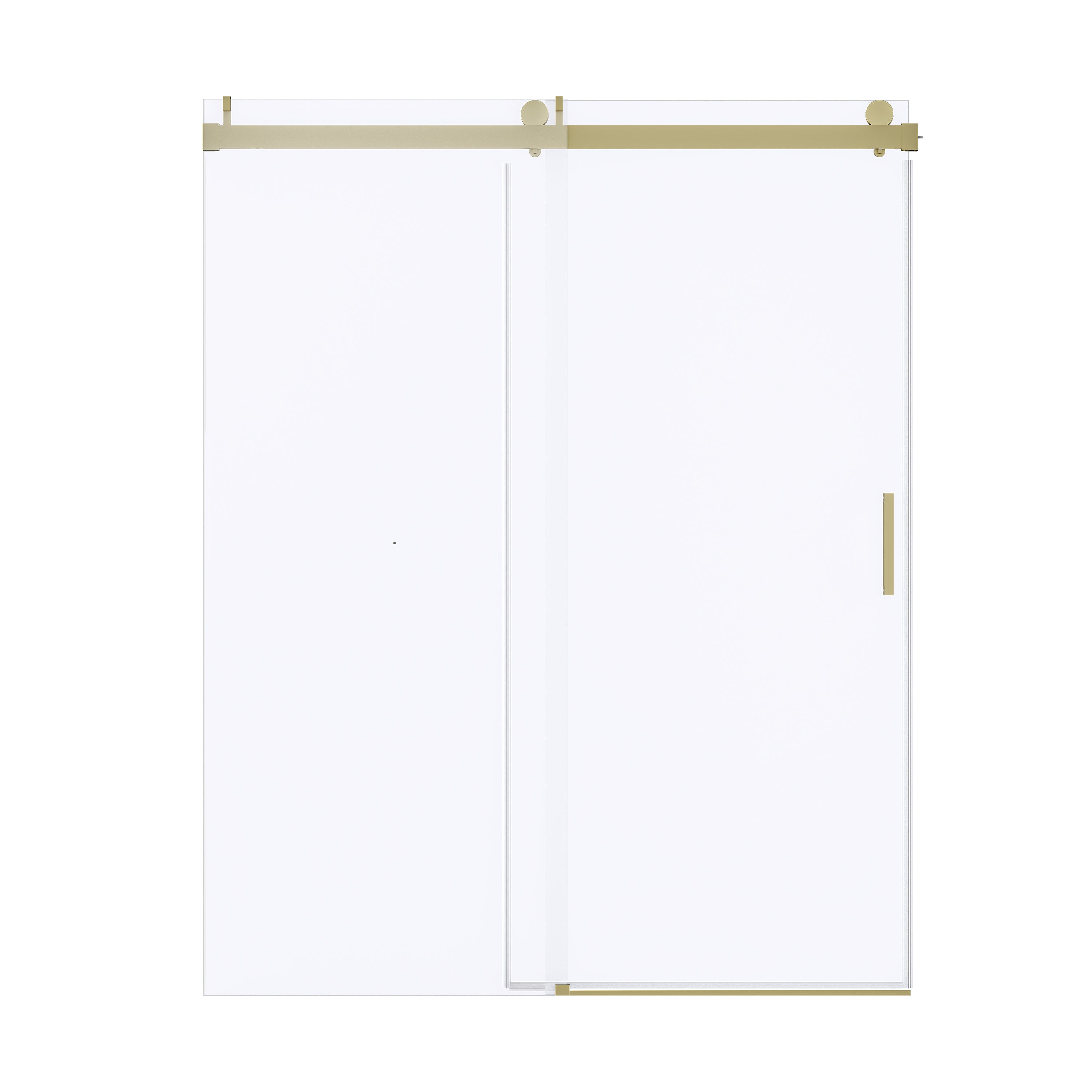56–60" W x 76" H Frameless Soft-Closing Sliding Shower Door, 1/4" Tempered Glass, Gold