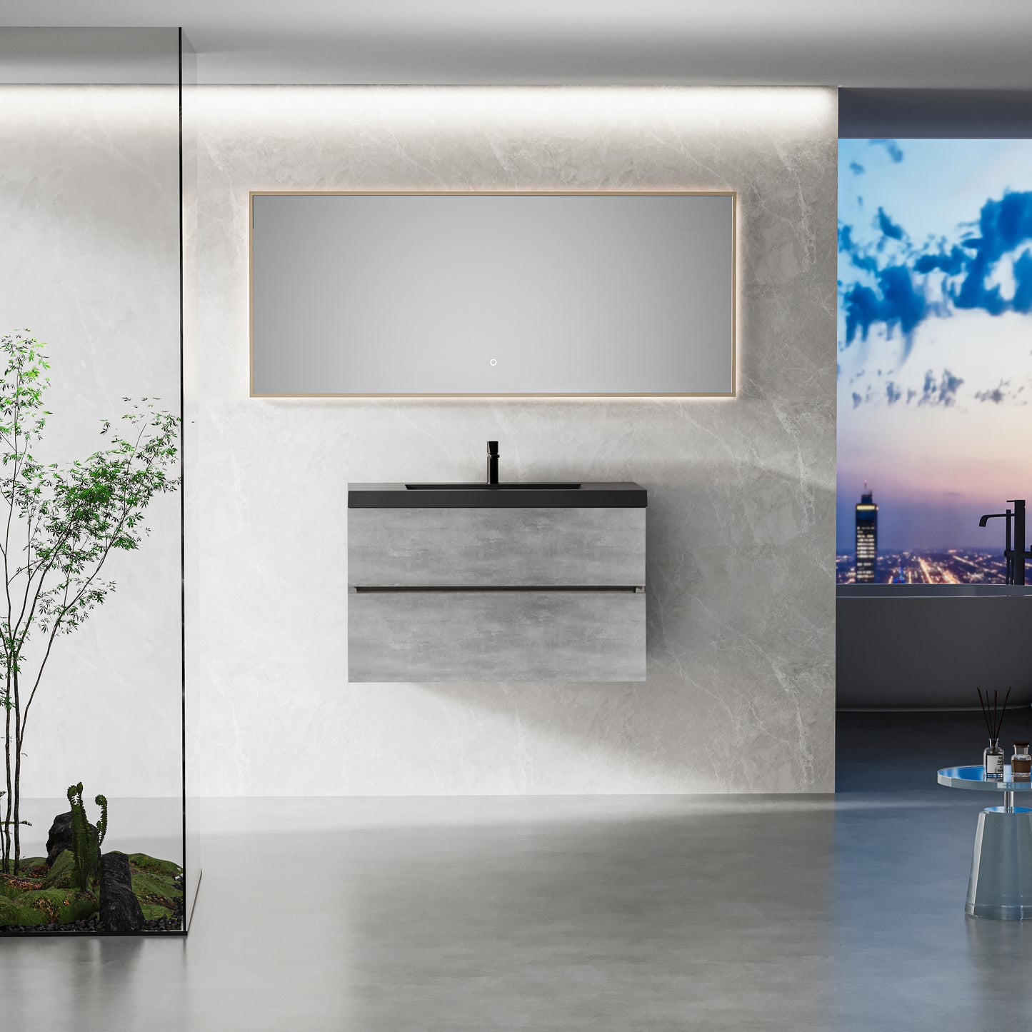 36" Edi - Modern Wall-mounted Bathroom Vanity