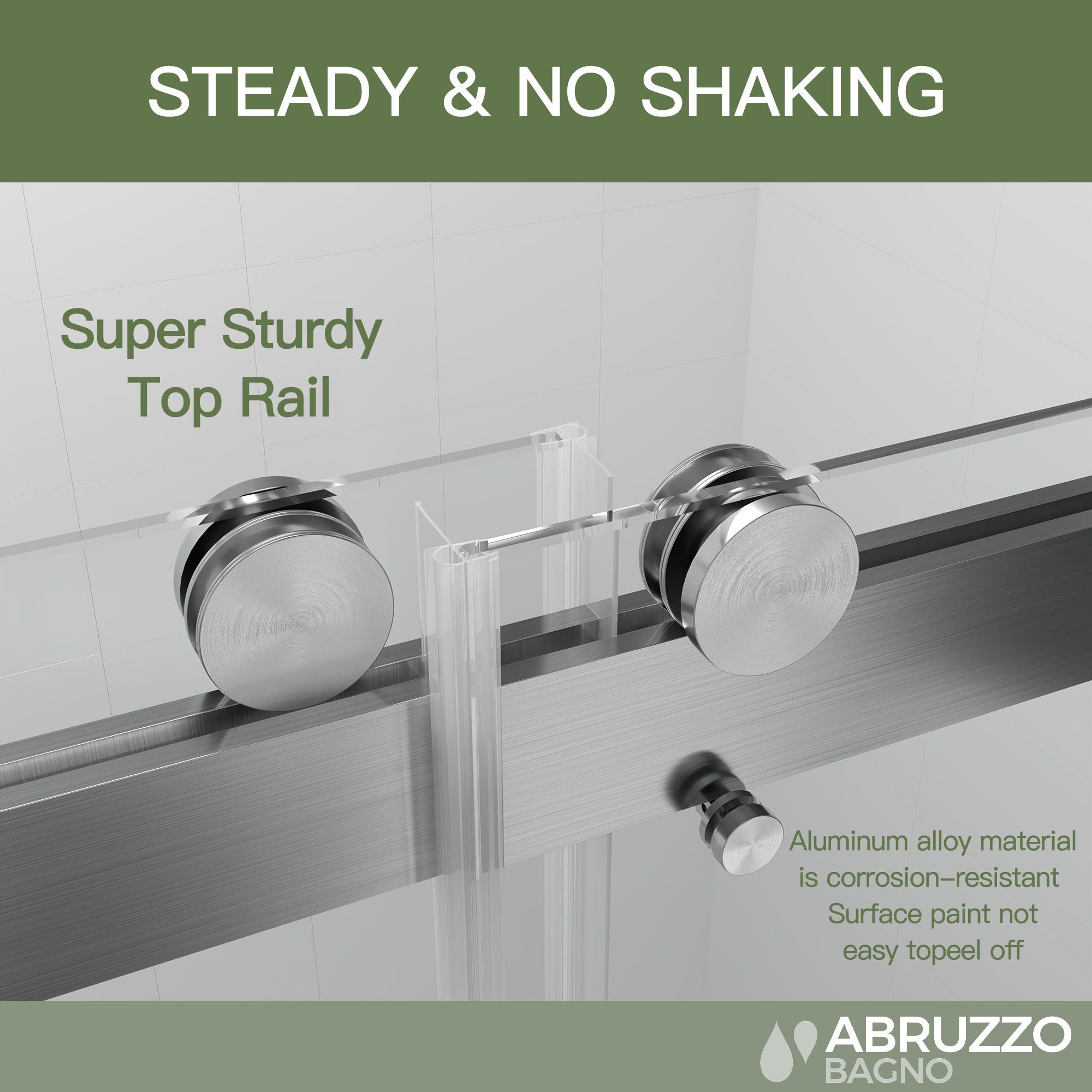 56–60" W x 76" H Frameless Soft-Close Single Sliding Shower Door, 1/4" Tempered Glass, Brushed Nickel