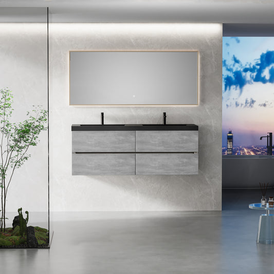 60" Edi - Modern Wall-mounted Bathroom Vanity