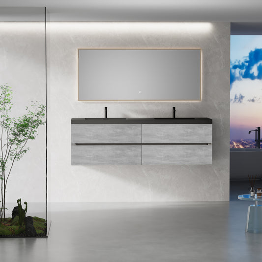 72" Edi - Modern Wall-mounted Bathroom Vanity