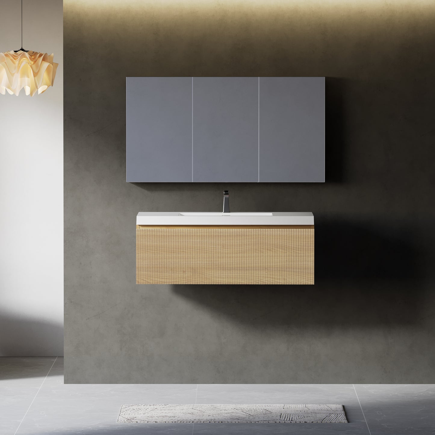 36" Liner - Floating Bathroom Vanity Natural Oak