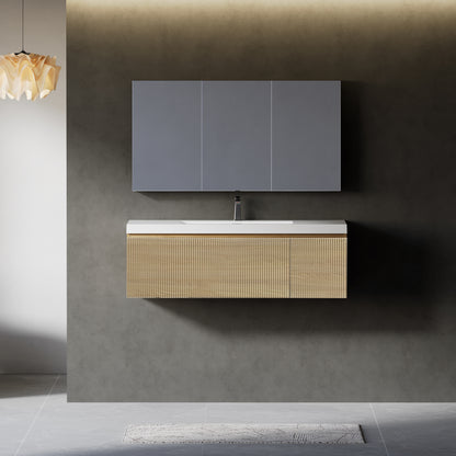 48" Liner - Floating Bathroom Vanity Natural Oak