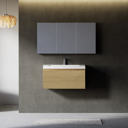 30" Liner - Floating Bathroom Vanity Natural Oak