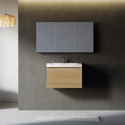 24" Liner - Floating Bathroom Vanity Natural Oak