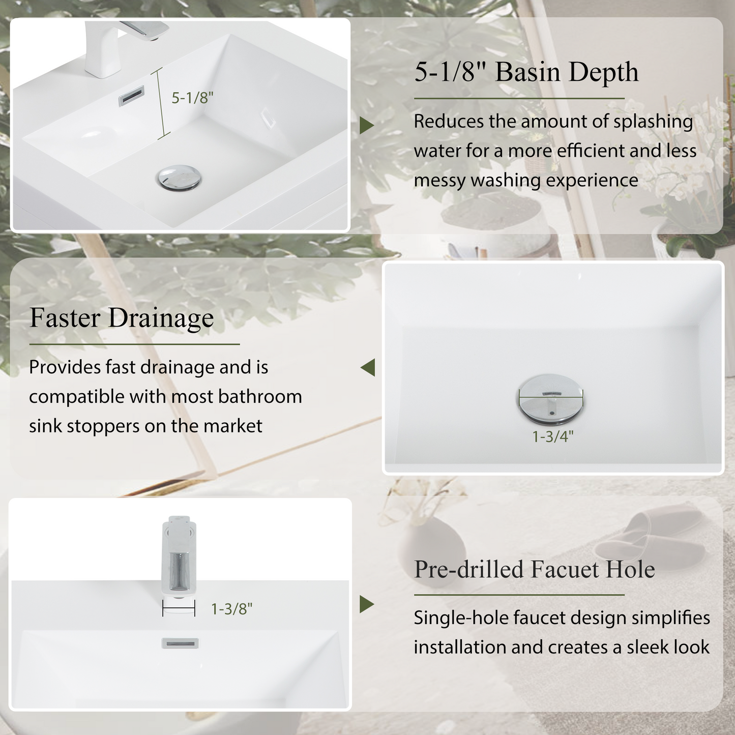 36" Aurelia - Freestanding Bathroom Vanity Glossy White