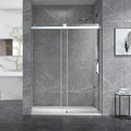 56–60" W x 76" H Frameless Soft-Close Sliding Shower Door, 1/4" Tempered Glass, Chrome