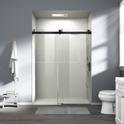 56" – 60" W x 76" H Frameless Soft-Close Single Sliding Shower Door, D01-60