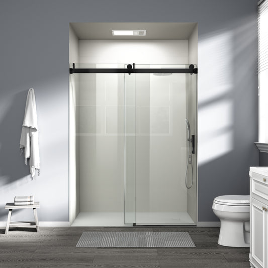 56" – 60" W x 76" H Frameless Soft-Close Single Sliding Shower Door, D01-60