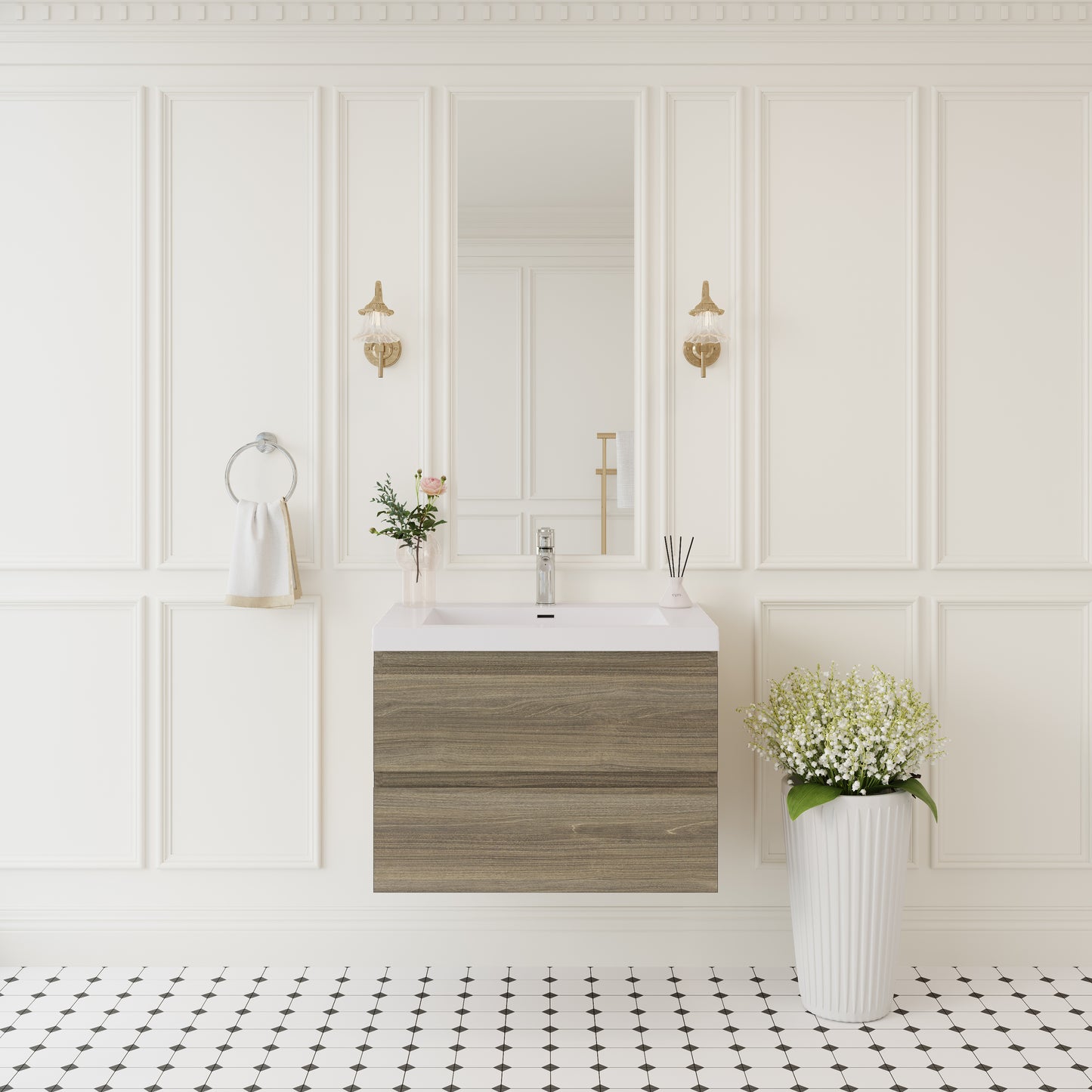 30" Angela - Floating Bathroom Vanity Ash Grey