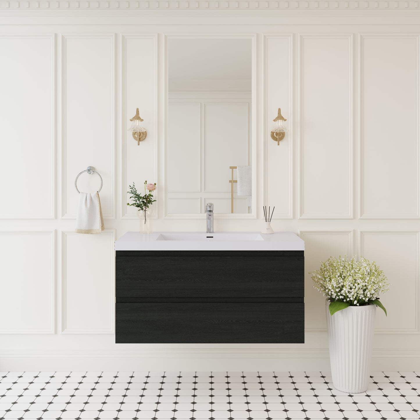 42" Angela - Floating Bathroom Vanity Ash Grey