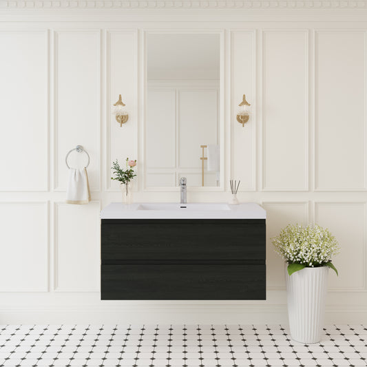 42" Angela - Floating Bathroom Vanity Espresso Wood
