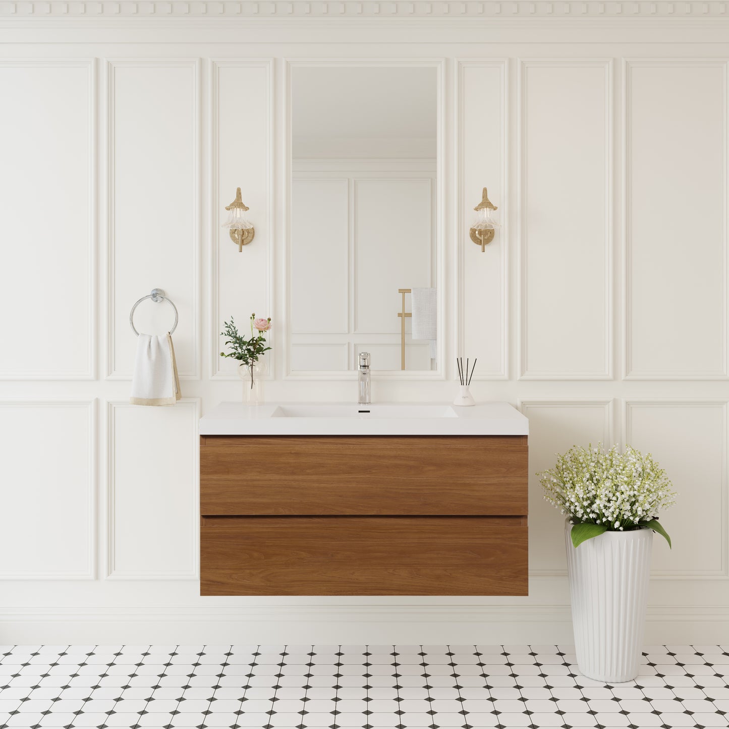 42" Angela - Floating Bathroom Vanity Ash Grey