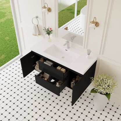 48" Angela - Floating Bathroom Vanity Espresso Wood V11-48EW