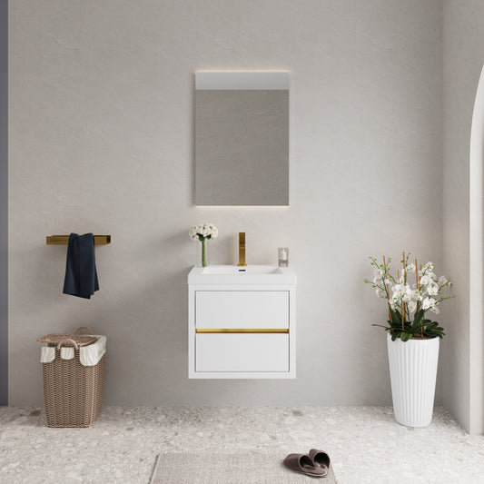 24" Aurelia - Floating Bathroom Vanity Glossy White