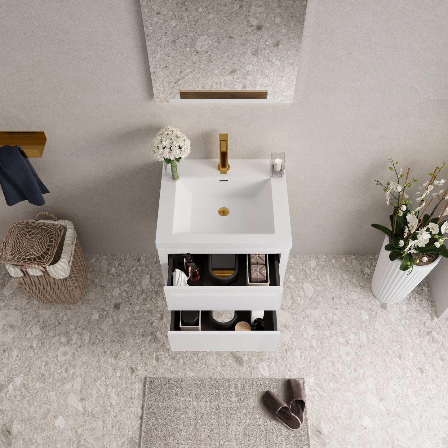 24" Aurelia - Floating Bathroom Vanity Glossy White