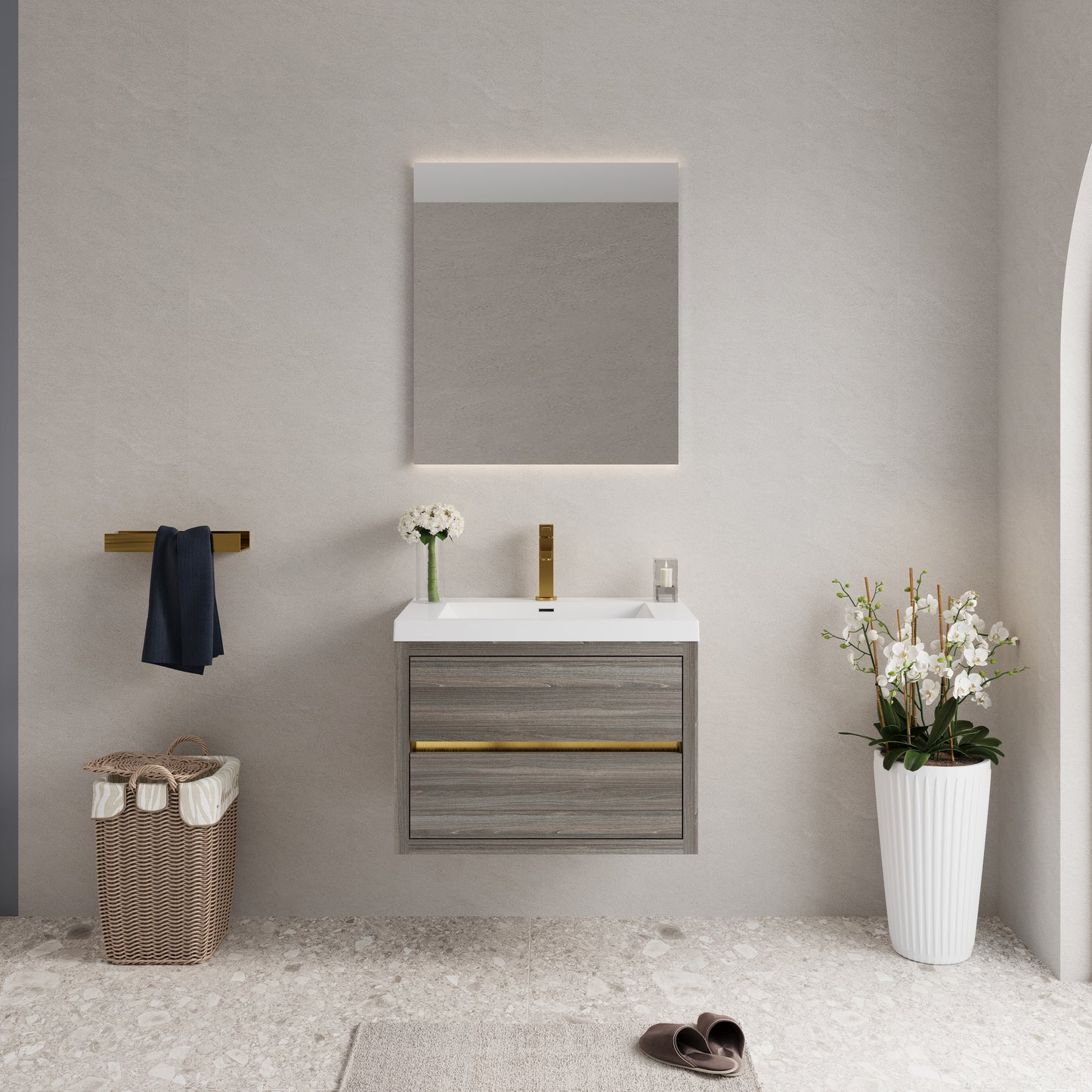 30" Aurelia - Floating Bathroom Vanity Ash Grey