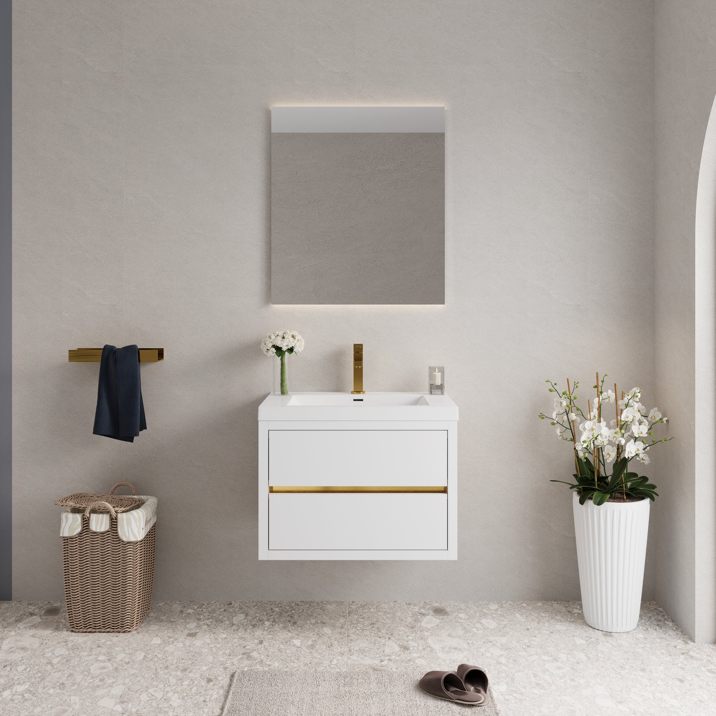 30" Aurelia - Floating Bathroom Vanity Glossy White
