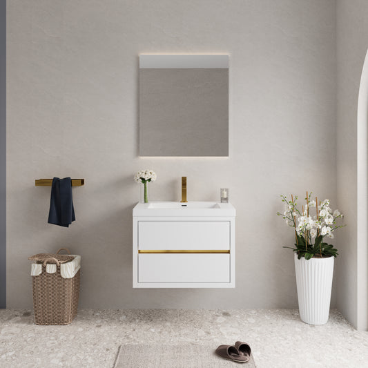 30" Aurelia - Floating Bathroom Vanity Glossy White