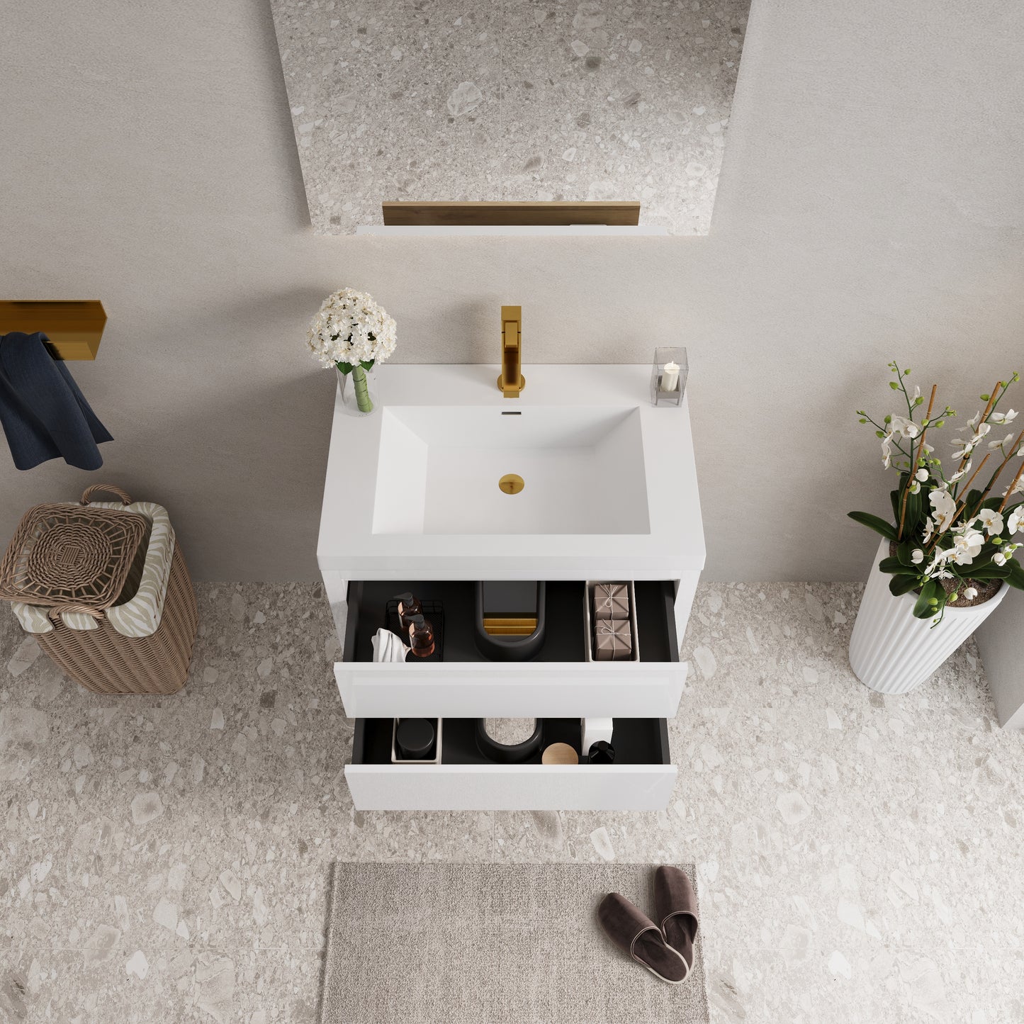 30" Aurelia - Floating Bathroom Vanity Glossy White