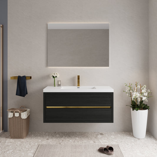 48" Aurelia - Floating Bathroom Vanity Espresso Wood