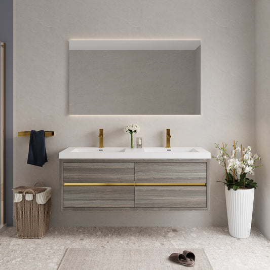 60" Aurelia - Floating Bathroom Vanity Ash Grey