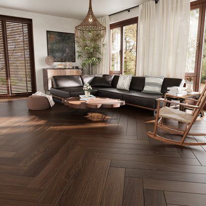 9/16" T x 7-1/2" W Multilayer Engineered Flooring T&G (19.63 Sq. Ft.), Amber Walnut F01-AW
