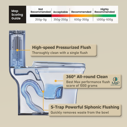 One-Piece Toilet T01, Dual Flush 1.1/1.6 GPF Light  Grey