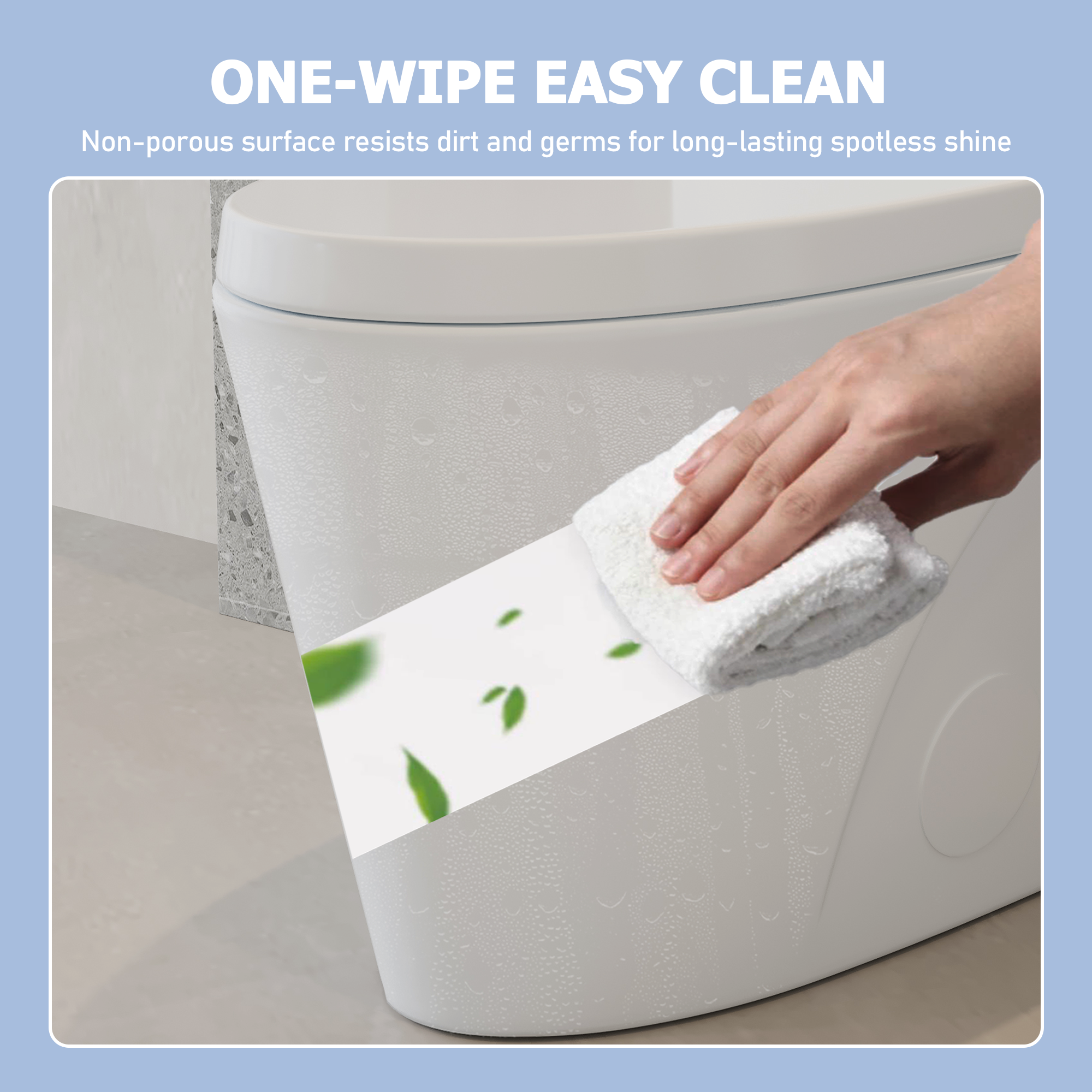 One-Piece Toilet, Dual-Flush 1.1/1.6 GPF, Elongated Comfort Height Bowl, Soft-Close Seat, Glossy White