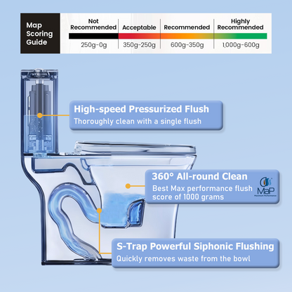 One-Piece Toilet T01, Dual Flush 1.1/1.6 GPF Glossy White