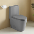 Dual-Flush Ceramic One-Piece Toilet 1.1/1.6 GPF, Elongated Comfort Height Bowl, Soft-Close Seat, Adjustable 0.8/1.28 GPF, Light Grey