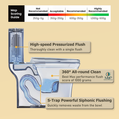 One-Piece Toilet T02, Dual Flush 1.1/1.6 GPF Light Grey