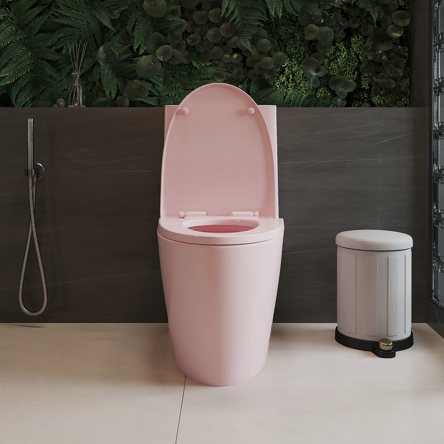 One-Piece Toilet T01, Dual Flush 1.1/1.6 GPF Matte Rose