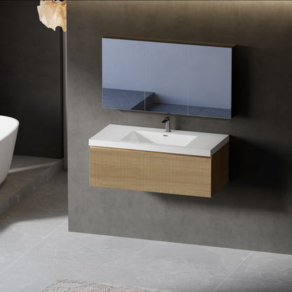 42" Liner - Floating Bathroom Vanity Natural Oak