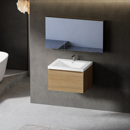 24" Liner - Floating Bathroom Vanity Natural Oak