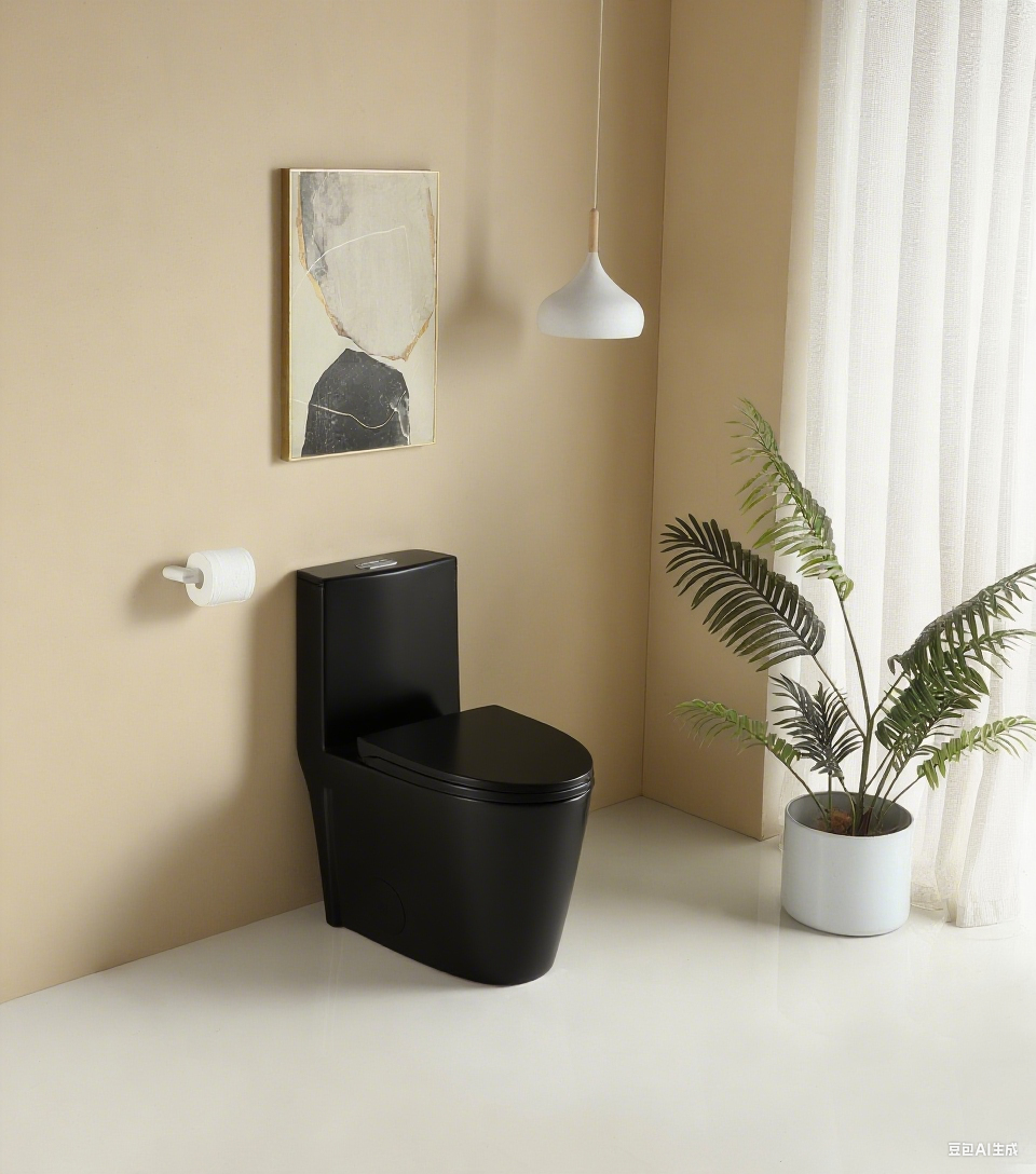 One-Piece Ceramic Toilet, Dual-Flush 1.1/1.6 GPF, Adjustable 0.8/1.28 GPF, Comfort Height Elongated, Soft-Close, Matte Black