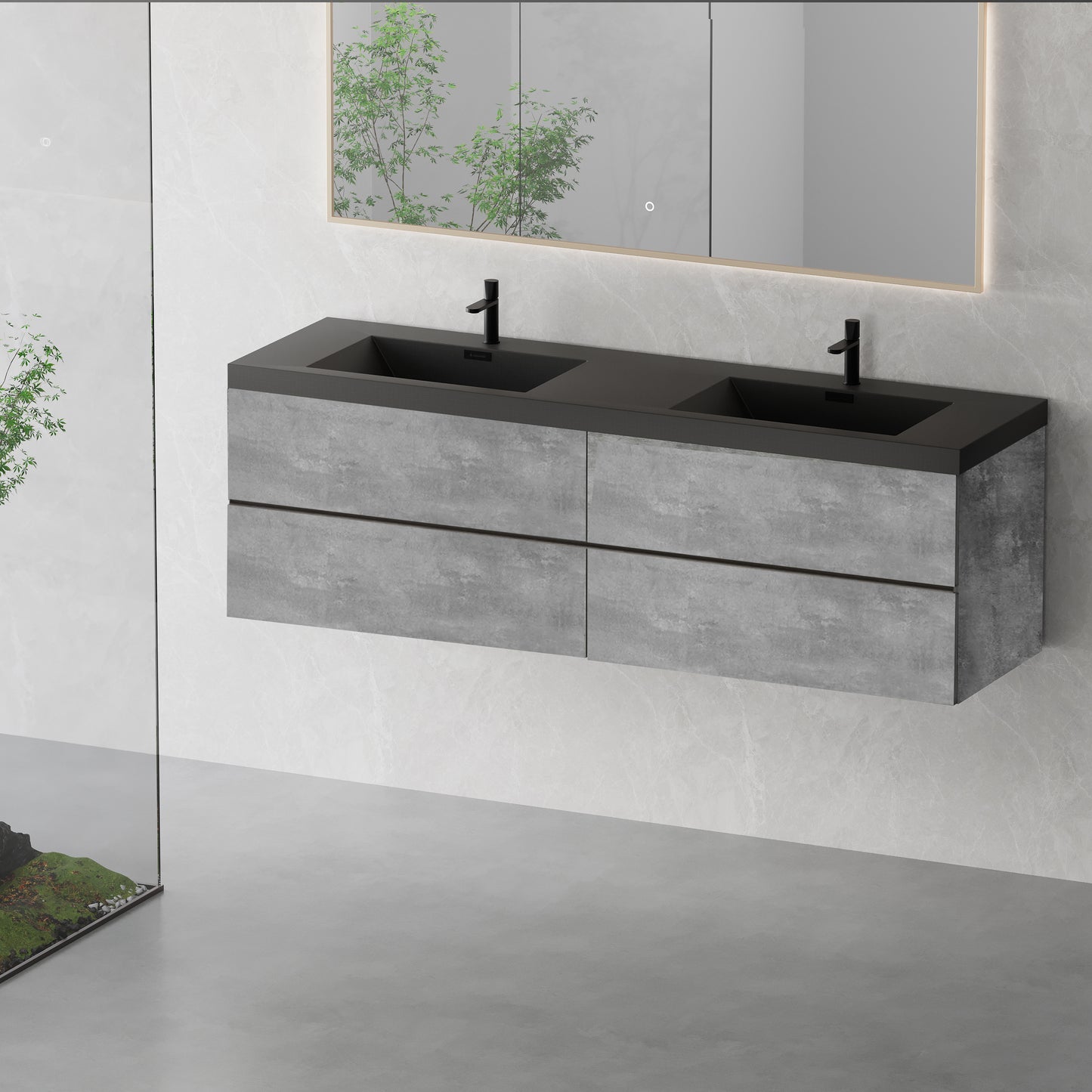72" Edi - Modern Wall-mounted Bathroom Vanity