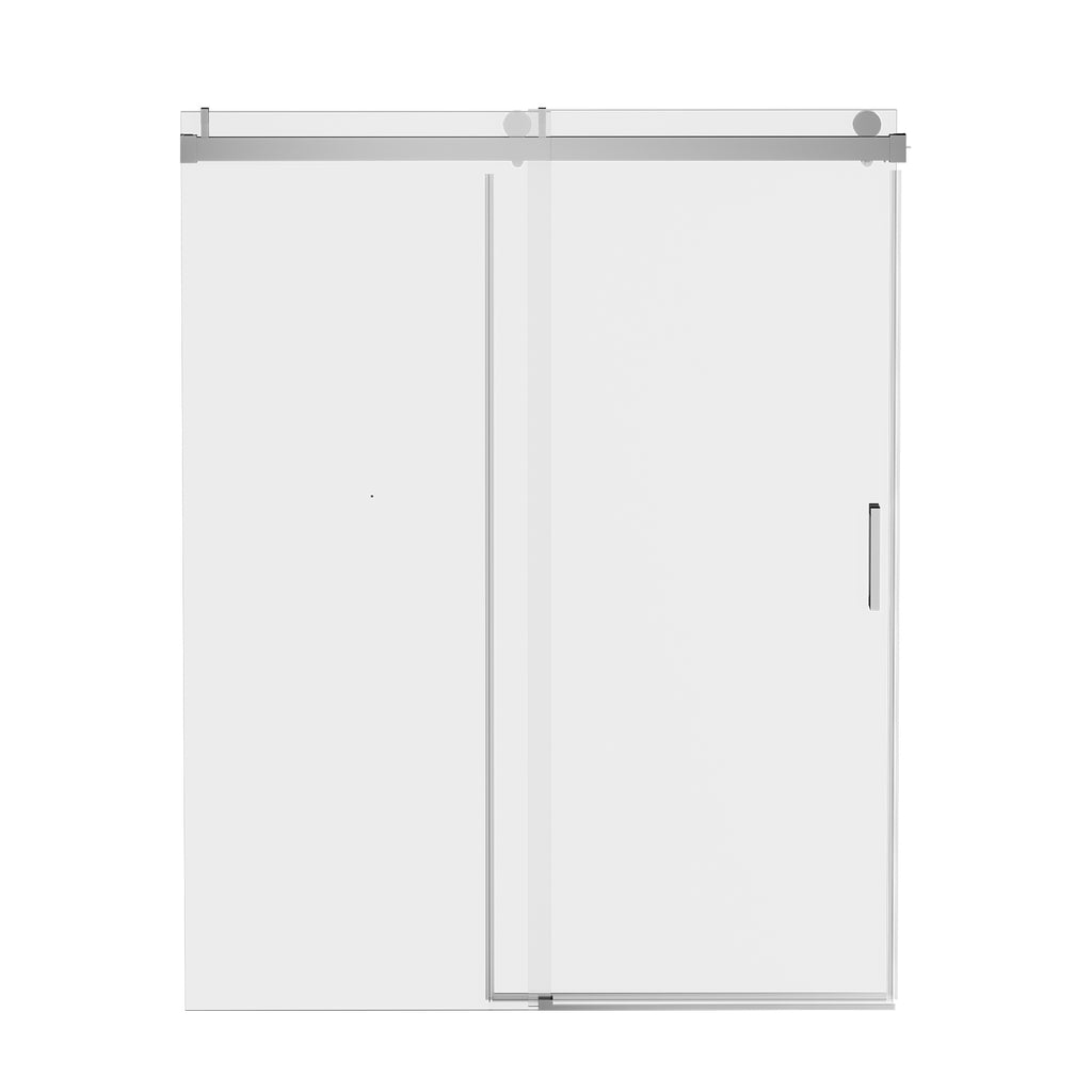 56–60" W x 76" H Frameless Soft-Close Sliding Shower Door, 1/4" Tempered Glass, Chrome