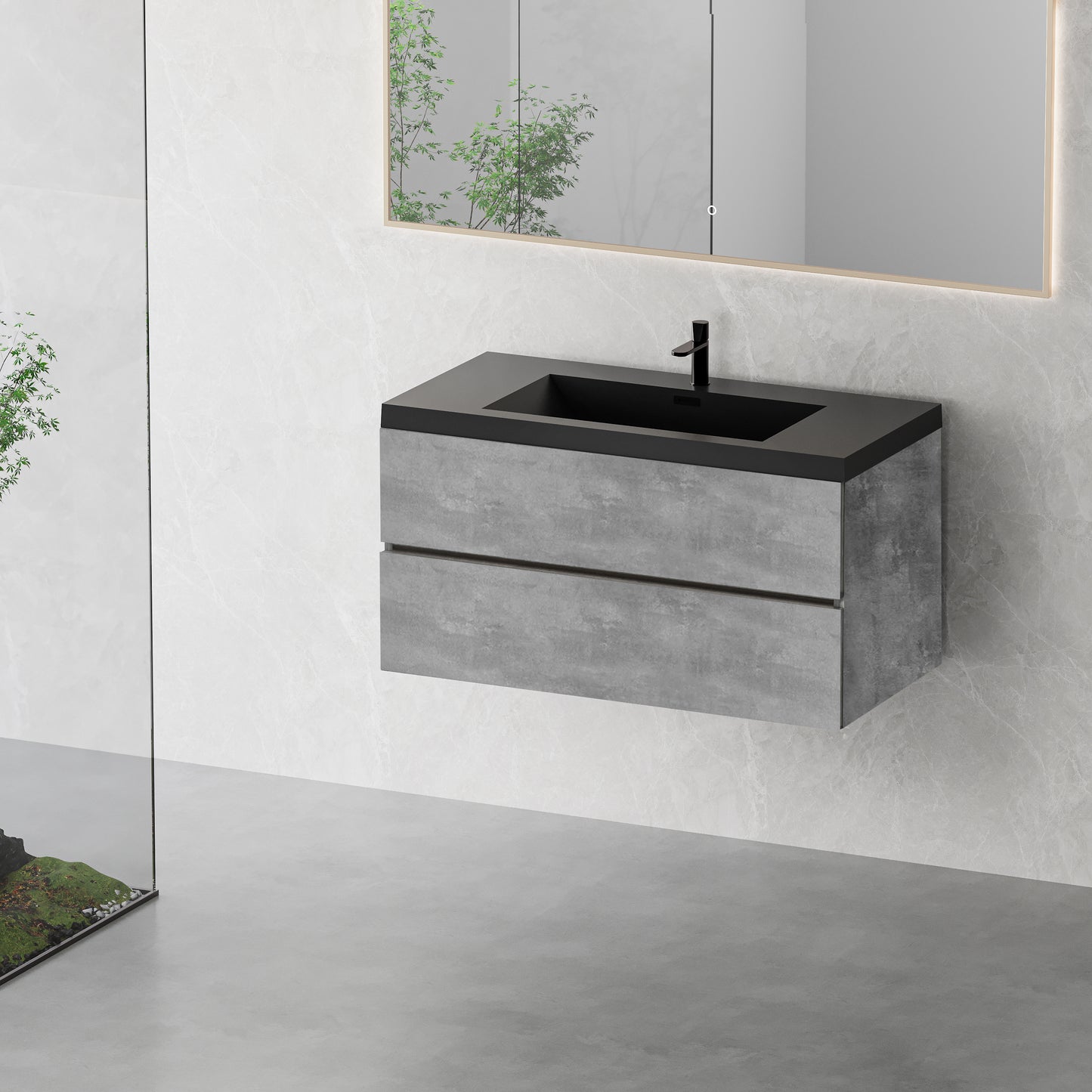 42" Edi - Modern Wall-mounted Bathroom Vanity