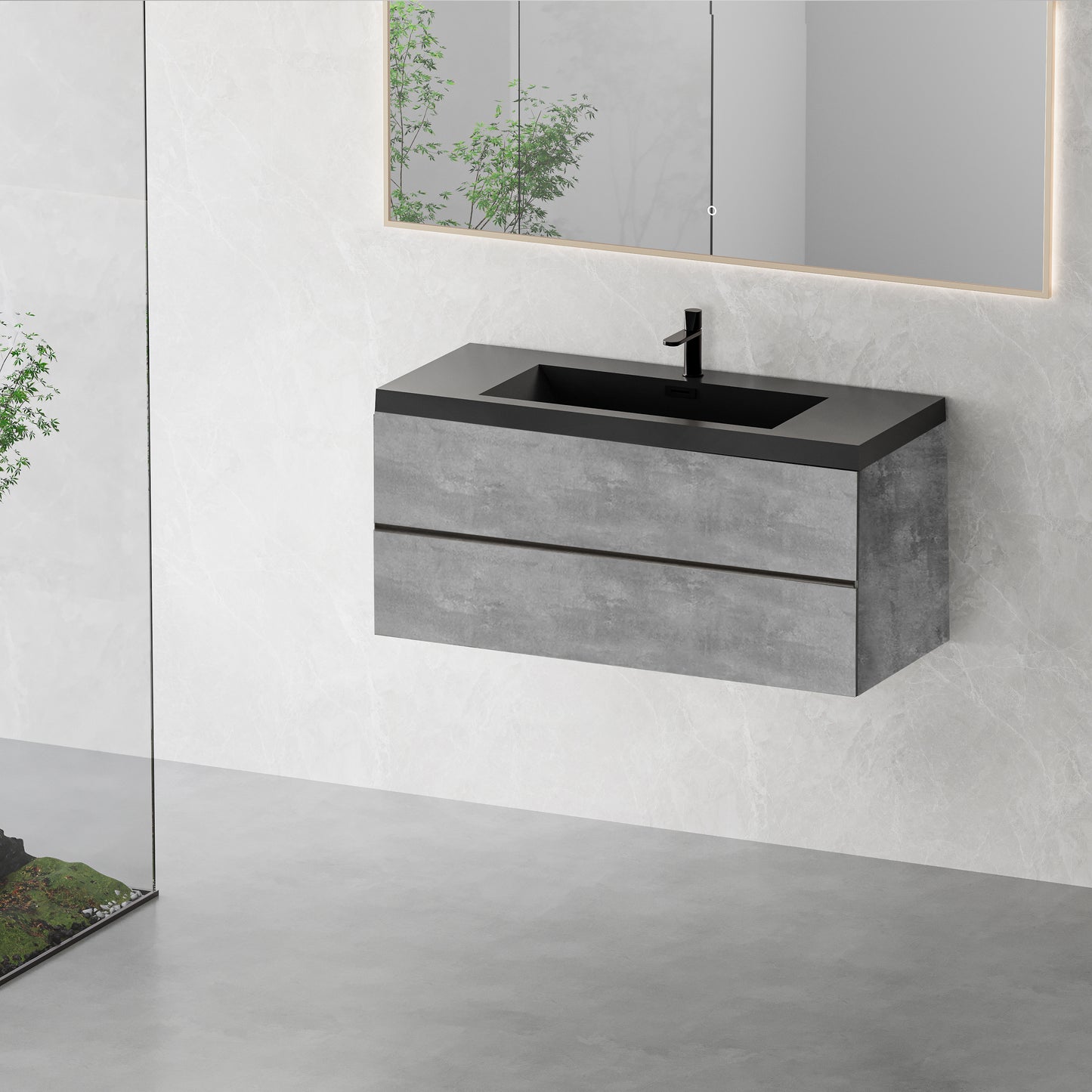48" Edi - Modern Wall-mounted Bathroom Vanity