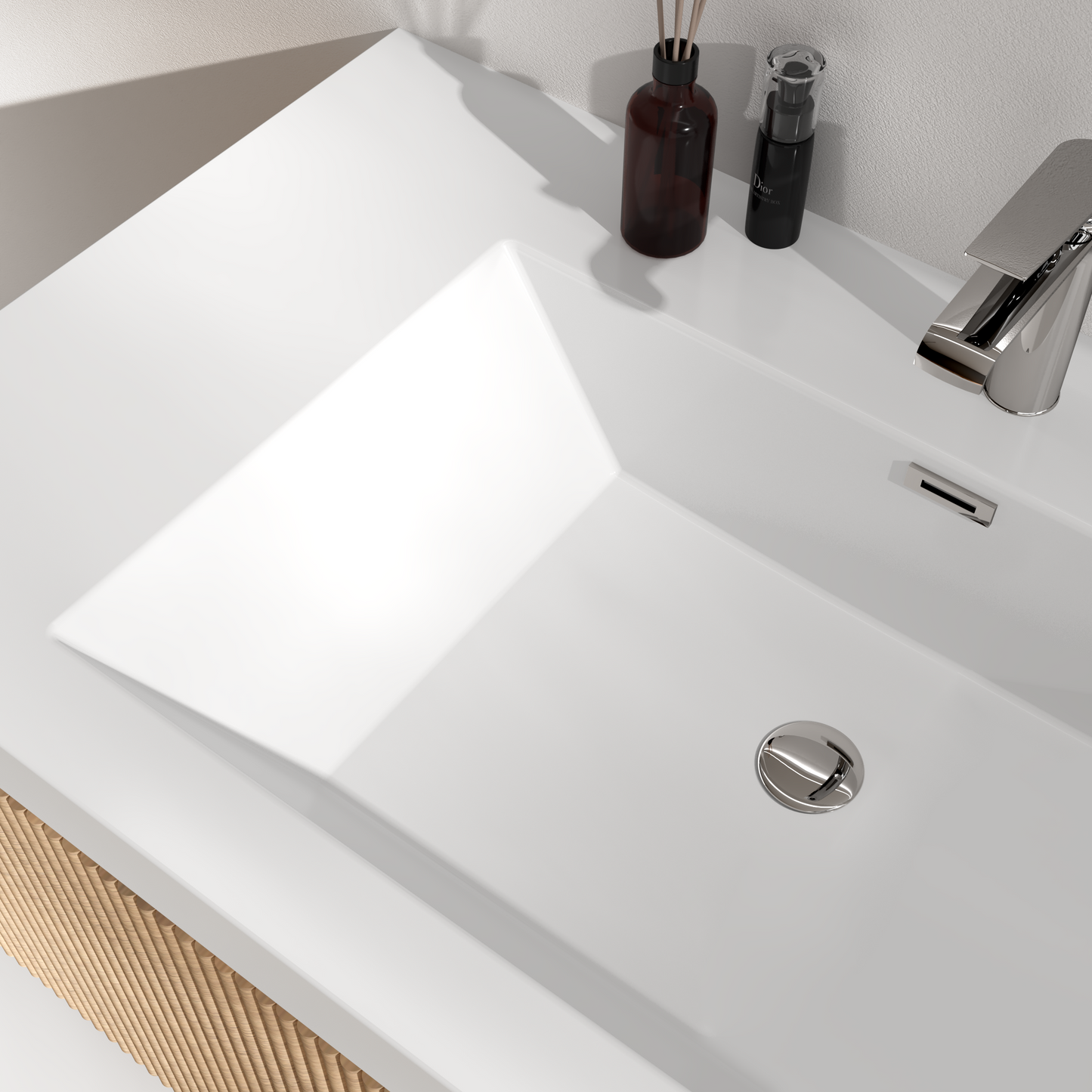 42" Liner - Floating Bathroom Vanity Natural Oak