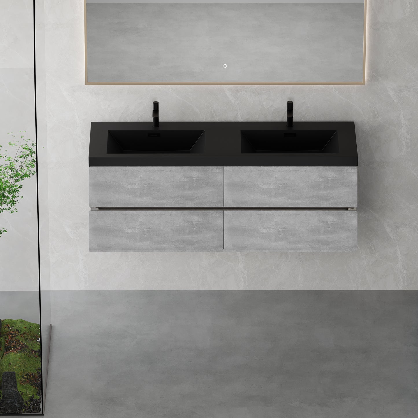 60" Edi - Modern Wall-mounted Bathroom Vanity