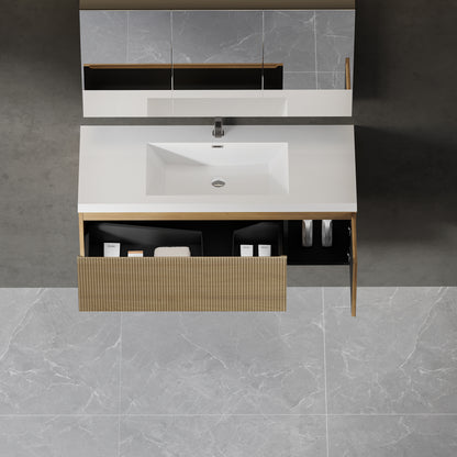 48" Liner - Floating Bathroom Vanity Natural Oak